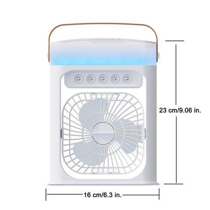 USB Portable Fan, 3 Wind Speeds and 3 Mist Modes. for an Extra Cooling Boost, Add Ice Cubes! Portable Evaporative Cooling Fan with Light, Portable Rechargeable Camping Fan, Portable Multi-Functional Fan, Bedroom Office Fan, Travel Fans, Dealsforyoudays