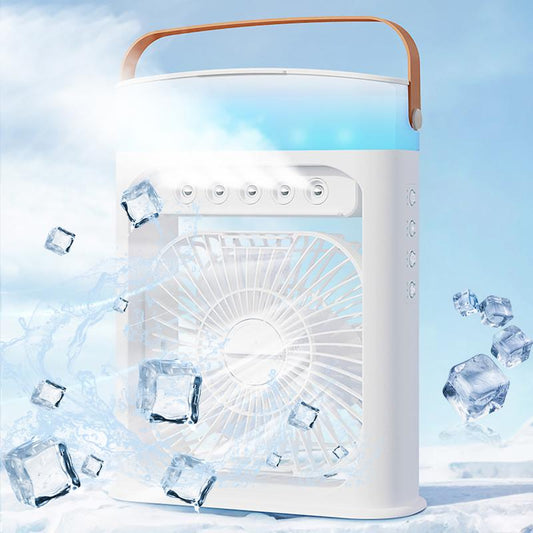 USB Portable Fan, 3 Wind Speeds and 3 Mist Modes. for an Extra Cooling Boost, Add Ice Cubes! Portable Evaporative Cooling Fan with Light, Portable Rechargeable Camping Fan, Portable Multi-Functional Fan, Bedroom Office Fan, Travel Fans, Dealsforyoudays